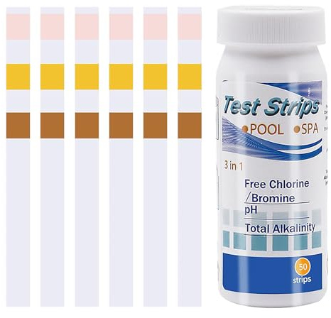 50pcs Water Hot Tub Test Strips, 3 In 1 Ph Test Strips Set For Rapid Measurement Of Residual Chlorine In Water Ph Total Hardness Alkalinity For Tubs Free Bromine Ttorage Testing Kit Accessories
