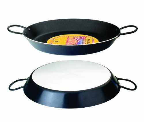 Ibili Nero Paella Pan, 38 cm, Aluminium, Non-Stick, 8 Servings