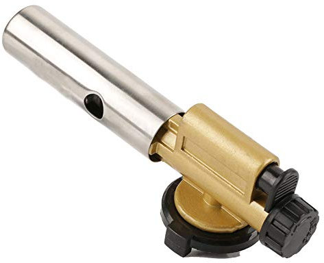 Gas Torch, Professional Kitchen Blow Torch Chef Cooking Torch Lighter Butane Torch, Adjustable Fire Power, for Restaurant BBQ Household Picnic Hiking Camping, Max Temp 1300°C