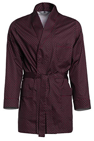 Revise RE-509 Elegant Men's Dressing Gown - Short - 100% cotton– Bordeaux Red C7 – XL