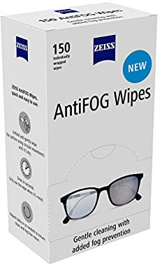 ZEISS AntiFOG Wipes, Lens Cleaner for Glasses, Cameras & Binoculars, Individually Packed Single Use Disposable Cloths in Sachets, for Handy and Portable Spectacle Cleaning On The Go – Pack of 150