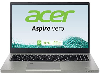 Acer Aspire Vero (AV15-51-55CG) Green Laptop | 15,6 FHD Display | Intel Core i5-1155G7 | 16 GB RAM | 512 GB SSD | Intel Iris Xe Graphics | Windows 11 | QWERTZ Tastatur | grau