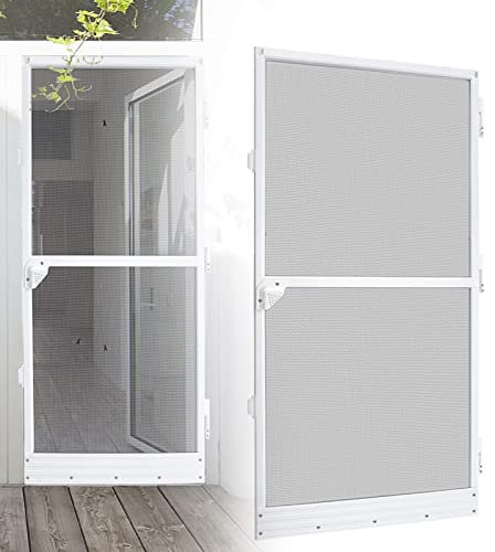 YRHome Insektenschutz Fliegengitter für Tür Fliegengittertür bis max. 120 x 240 cm mit Alurahmen Selbstbausatz mit Fiberglasgewebe Insect Screen