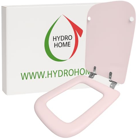 Copriwater compatibile Conca Ideal Standard Rosa Sussurrato solo per WC con cerniere inclinate 45° – Sedile WC in legno rivestito in resina poliestere lucida