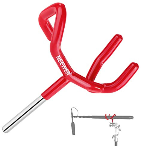 NEEWER Metal Microphone Boom Support Holder for C-Stands and Mic Stands, Red