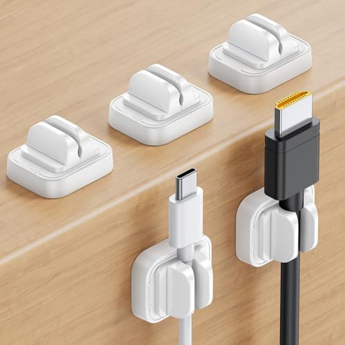 Lamicall 5 Stück Kabelclips Kabelhalter, Kabel Organizer - Verstellbare Kabel Management Halter für Schreibtisch, Netzkabel, Mikro Kabel, HDMI Kabel, USB C Ladekabel, Audiokabel, Ladekabeln usw.