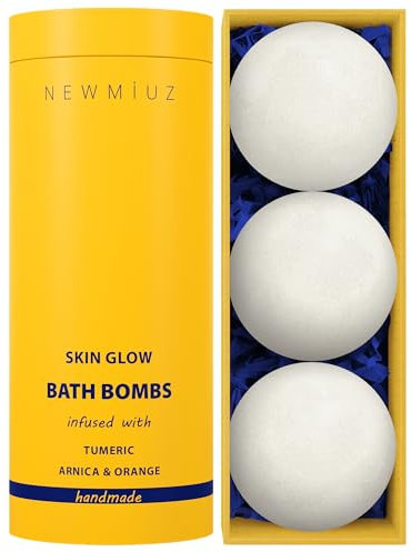 Bombes de Bain Naturelles Luxueux Cadeau Pour Hydratation et Nourrissage de la Peau Sèche Huile Essentielle de Curcuma et Arnica à l'Orange Plongez-vous dans un Bain de Spa Béatifiant