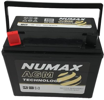 Numax - Batterie de tondeuse Motoculture Numax U19 896 AGM - 12V 32Ah / 330A + GAUCHE