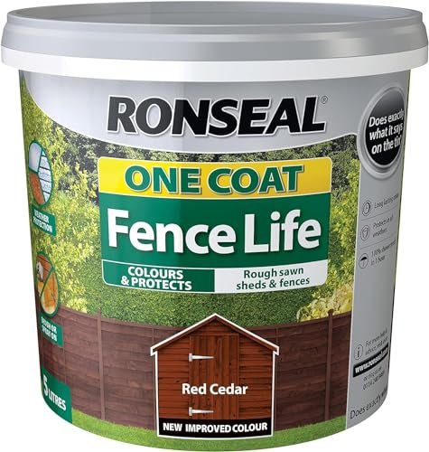 FAB INT PRODUCTS Fence Paint in Red Cedar, 5L, Single Coat Protection, Red Cedar
