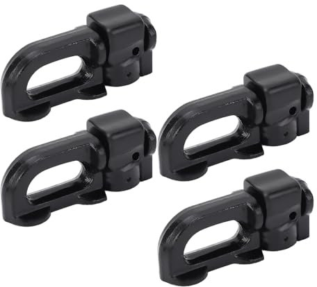 4 Piezas L Pista Doble Perno Amarre Montaje de Acero Al Carbono L Carril de Pista Doble Perno Montaje para Camión Cama Remolque Control de Carga Camioneta RV ATV (Negro)
