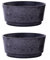 Caesar Marble Effect Charcoal Bowl Planter Durable UV Frost Resistant Lightweight Indoor Outdoor Pot with Realistic Marble Finish Recycled Plastic Garden Decoration (34.5cm Planter x2)