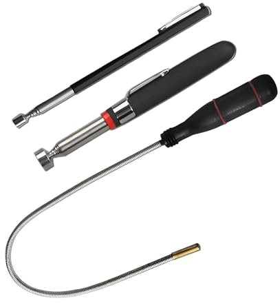 3 unidades de varillas magnéticas telescópicas, imanes fuertes originales de varilla telescópica, barra magnética flexible, elevador de barra magnética, barra magnética fuerte, herramienta de recogida