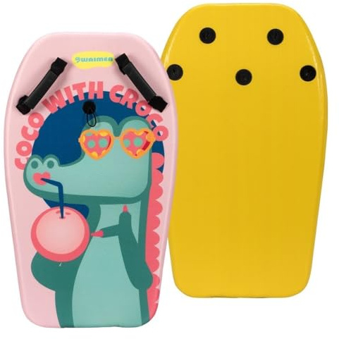 Planche de bodyboard avec poignées - 80 x 46 x 5,2 cm (rose coco)