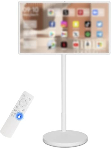 21,5/24/27/32 Pulgadas Pantalla Inteligente Portátil,Monitor Giratorio 1080p/4k Tv Con Pantalla Táctil Móvil,Tv Inalámbrica Con Pantalla Táctil Sobre Ruedas,Batería Incorporada 21.5IN-8+128GB(1080P)