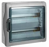 Legrand, Plexo Feuchtraumverteiler, Sicherungskasten, Aufputz, IP65 - IK09, 2-reihig, 36 Module, Innen- und Außenbereich, Nachrüstbar, Schutzklasse II, -20 - +70 °C, 432 x 448 x 161 mm, 601986