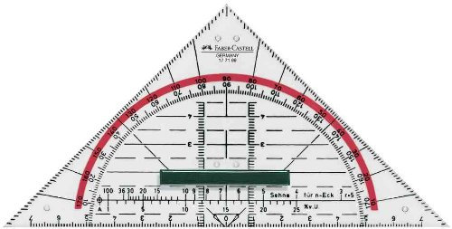 FABER-CASTELL Geodreieck BK 1 klein, mit Griff VE=2