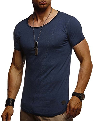 Leif Nelson Camiseta para Hombre con Cuello Redondo LN-8209