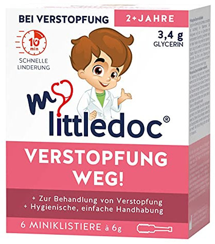 mylittledoc Verstopfung Weg! Glycerin Miniklistiere 6 Stück - Einmal Medizinprodukt auf Glycerinbasis - rektale Anwendung - Behandlung von Verstopfung - hygienisch - einfach - schnelle Linderung