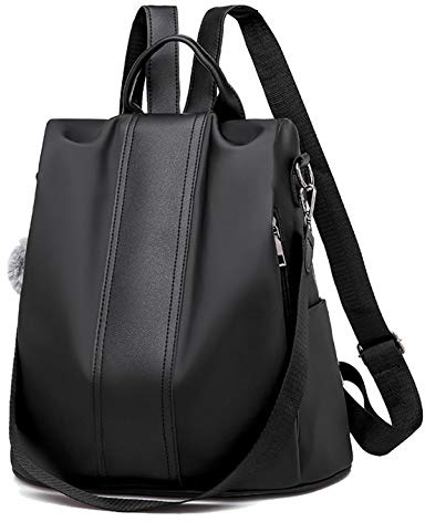 shepretty Damen Anti Diebstahl Rucksack Umhängetasche, 8888-1Schwarz