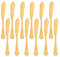 Cuchillos de pescado Buyer Star de 12 piezas, juego de tenedores de acero inoxidable dorado para peces, juego de cubiertos pulidos espejo