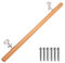 INMOZATA Handrails for Stairs, 100CM/3.4FT Wooden Stair Banister Rail, Classic & Safety Indoor Wall Mounted Exterior Stairs Handrail for Elderly Kids Non-Slip Staircase Banister Spindle with Fittings