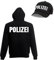 Alsino Polizei-Outfit-Set Kv-275 für Karneval & Fasching Kapuzenpullover Hoodie & Basecap mit Polizei-Aufschrift, Unisex, Größe wählen:S