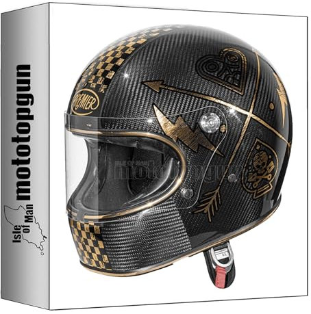 premier motorrad integralhelm trophy carbon nx gold chromed sz. xs mototopgun