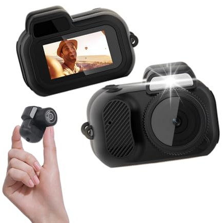 Mini Cámara Llavero, Mini Cámara Digital con Pantalla LCD Full 1080P 2MP, 100 Minutos de Duración de la Batería, CMOS Grabadora de Video Portátil Pequeña y Compacta con Correa para la Muñeca
