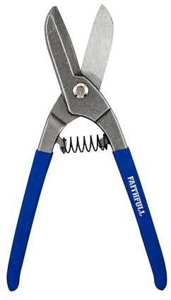 Faithfull Straight Tin Snips 250mm (10in) – Heavy-Duty Carbon Steel Aviation Shears with PVC Grip – Precision Sheet Metal Cutting Scissors for Steel, Copper & Stainless Steel