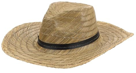 Sombrero de Playa para Hombre de ala Ancha, Paja Tejida, 58-60cm | Color Natural, Protección Uv, Uso en Playa y Jardín, Verano, para Actividades al Aire Libre