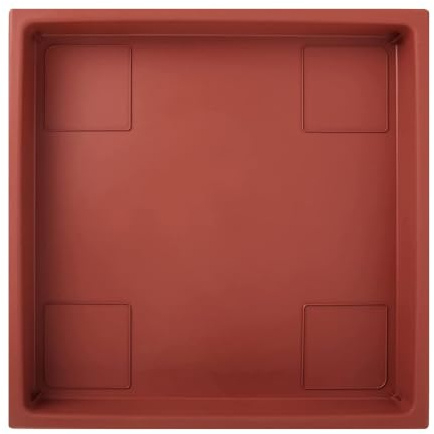 The HC Companies Soucoupe carrée en Plastique pour Plantes d'intérieur et d'extérieur 35,6 x 35,6 x 4,6 cm, Couleur Argile
