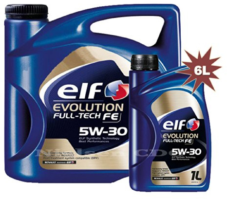 Elf evolution full-tech FE 5 W-30 Synthetisches Motor Öl-1 x 5L + 1 x 1L = 6 Liter