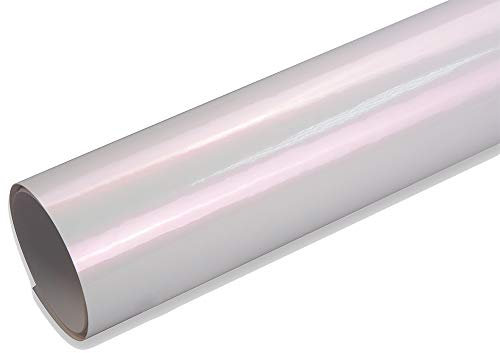Neoxxim 14€/m2 Premium - Autofolie – Pearl Weiss Glänzend pink 2000 x 150 cm - blasenfrei Farb Schimmer Lackfolie