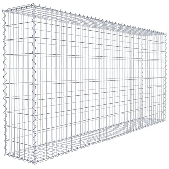 GABIONA Gabion 200 × 100 × 30 cm (L x H x D) – stenkorg av 4 mm tråd, maskvidd 5 × 10 cm, spiralförslutning – idealisk för insynsskydd, gabionstaket, trädgårdsvägg och stenkorgsvägg