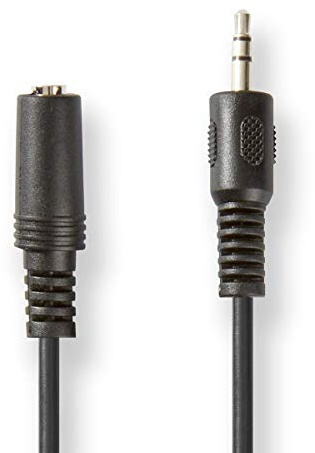 Stereo-Audiokabel | 3.5 mm Stecker | 3.5 mm Buchse | Vernickelt | 3.00 m | rund | Schwarz | Aufhänger (Menge: 50 je Bestelleinheit)