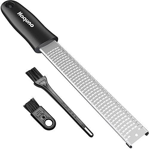 Haquno Lemon Zester, Grater Zester — Parmesan Cheese Lemon, Ginger, Garlic, Nutmeg, Chocolate, Vegetables, Fruits - Razor-Sharp Stainless Steel Blade