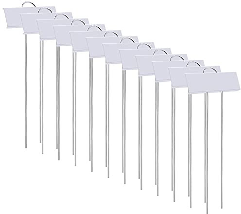 Pflanzenstecker Metall Kräuterschilder Wetterfest Pflanzenschilder zum Beschriften 12er Set Stecketiketten Steckschilder 27cm Lang Pflanzetiketten (Weiß)