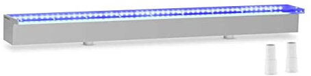 Uniprodo UNI_WATER_32 Schwalldusche 90 cm LED-Beleuchtung Blau/Weiß 30 mm Wasserauslauf Wasserspiel Garten Gartenbrunnen Wasserfall Acryl-Wasserfall