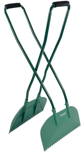 Crystals Leaf Grabber Long Handled - Heavy Duty Leaf Picker Garden Grabber for Gathering Leaves, Grass Cuttings - Leaf Collector Grabber – Easy Pick Up - Green