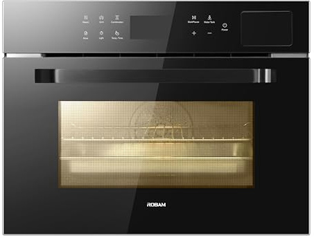 ROBAM Built-in Combi Wall Oven, 12-in-1, Air Fry Grill Bake & Steam, Wide Temperature Precision, Spacious Capacity to Fit 12 inch Pizza, 10lb Chicken, Three Heating Elements, Built-In Recipes