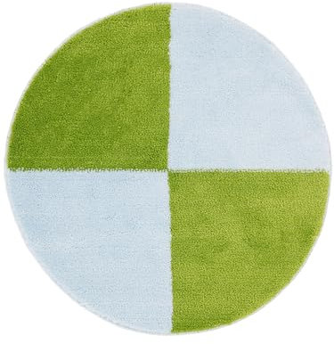 RugVista Sandro Block Badematte - Hellgrün/Hellblau Teppich Ø 75 Moderner, Rund Teppich