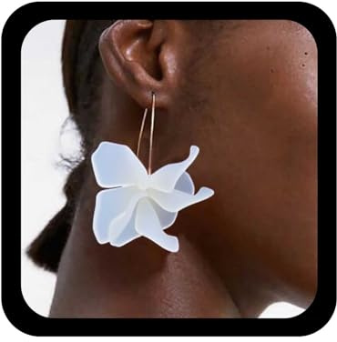 Cybche Vintage Flor De Pétalos Pendientes Colgantes Rosa Floral Gota Pendientes De Flores De Acrílico Pendientes De Pétalos De Flores Pendientes De Novia Pendientes Florales Joyas Para Las Mujeres