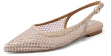 QUEEN HELENA Ballerine con Strass Scarpe Basse a Punta Chiusa Eleganti Donna ZM9998 (Nude, Sistema Taglie Calzature EU, Adulto, Donna, Numero, Media, 40)