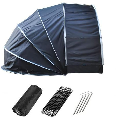 Box Moto Appeso 2 in 1 Telo Moto Per 2/3/4/5 Biciclette Casette Da Giardino Casetta Da Giardino,Black