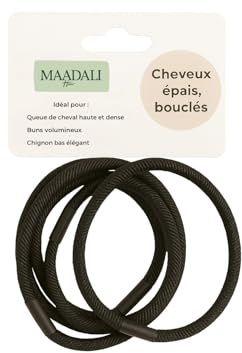 MAADALI 5 Élastiques à Cheveux XL Sans Métal – Ultra Résistants, Extensibles – Tenue Forte pour Cheveux Afro Naturels, Épais, Bouclés ou Crépus – Queue de Cheval & Chignons Volumineux Femme - Lot de 3