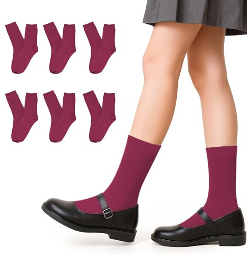 Calcetines Bajos Lisos Clásicos Unisex para Niño, Niña, Adultos. 80% Algodón, Transpirables. Pack 6 Pares Calcetines para Uniforme de Colegio, Instituto, Trabajo, Trajes Formales de Hombre,Mujer