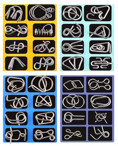 Lot de Casse-Têtes en Fil Métallique | 16 Pièces Éducatif,Stimulant Cérébral Jeu Enfant - pour Soirée Jeu de Société, Salle de Classe, Maternelle, et