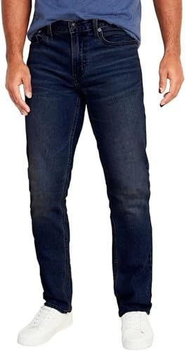 English Laundry Denim Co. Men's Harrow Straight Fit 5 Pocket Jean (US, Waist Inseam, 36, 32, Regular, Regular, Dark Blue)