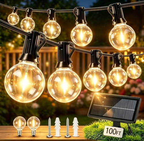 LaPitio Guirnaldas Luces Exterior Solar,30M 50+2 50+2 Bombillas Irrompibles
