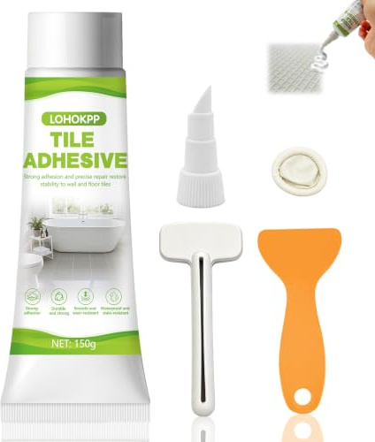 150g Pegamento Azulejos, Adhesivo para Baldosas, Adhesivo para Azulejos | Rellenador Grietas En Azulejo s Y Baldosas, Mortero de A zulejo, Lechada para Juntas Suelo, para Cocina y Baño